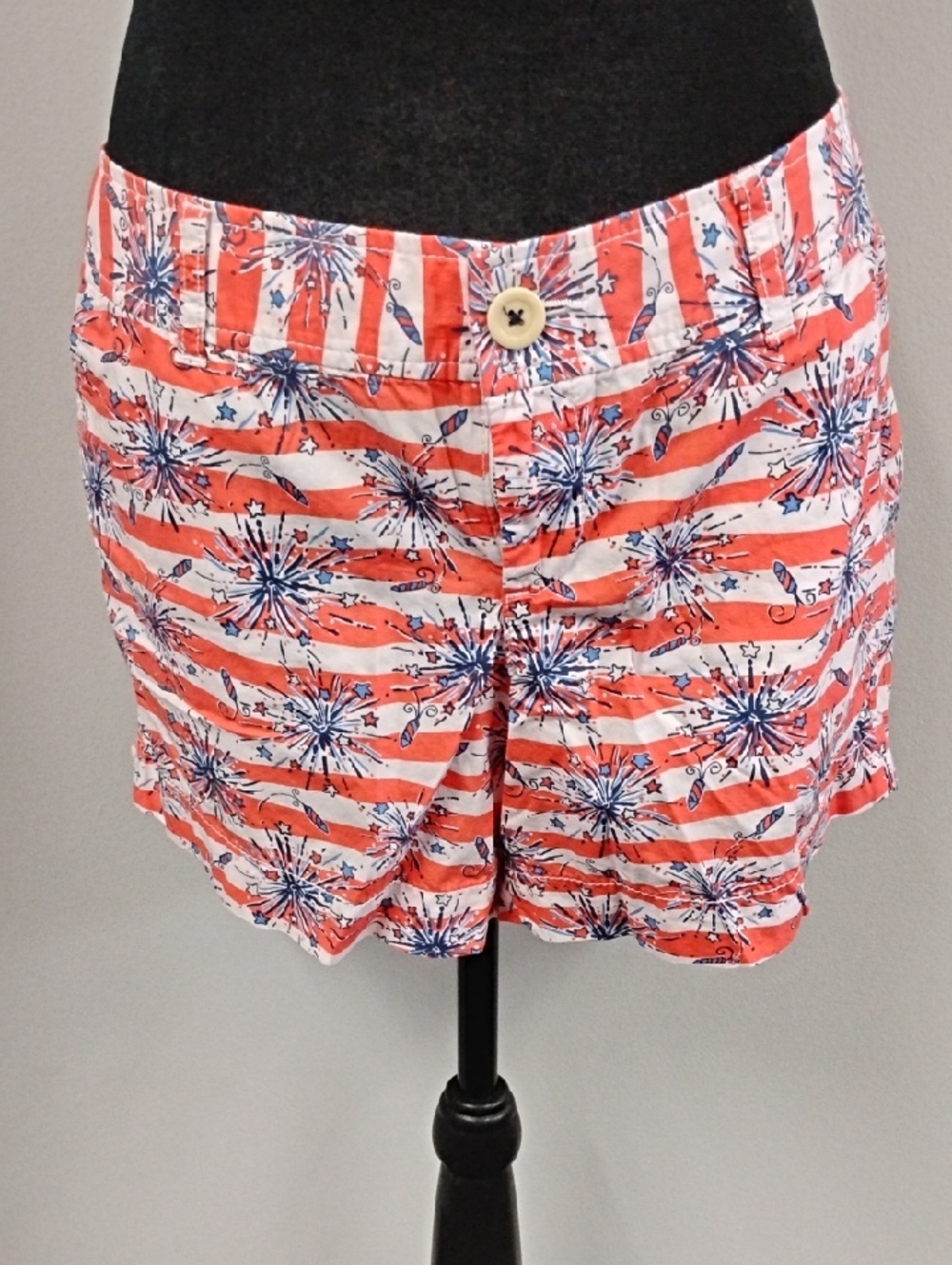 Lilly Pulitzer Red, White & Blue Firework Stripe Shorts, Sz 10